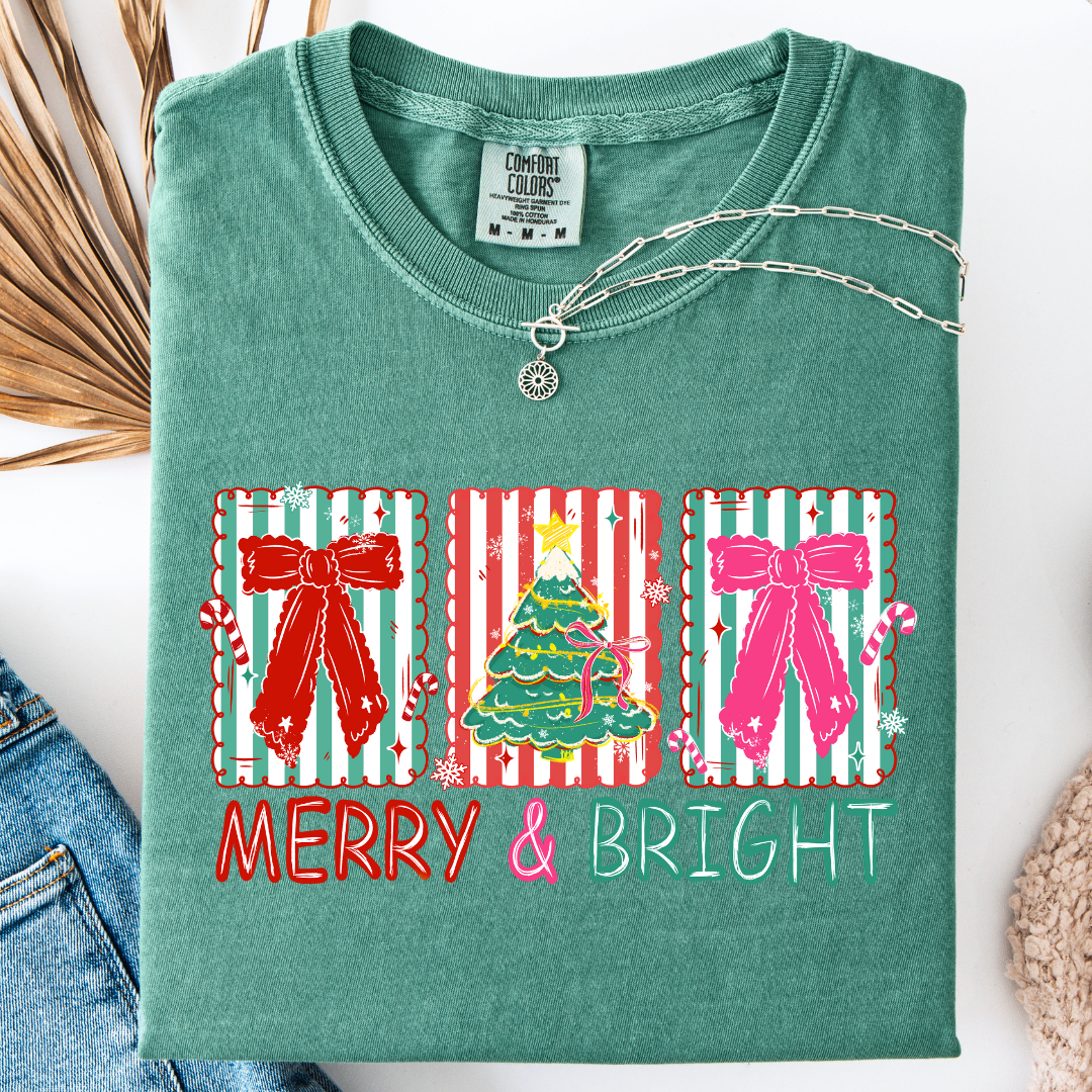 Merry & Bright Bows Graphic Tee