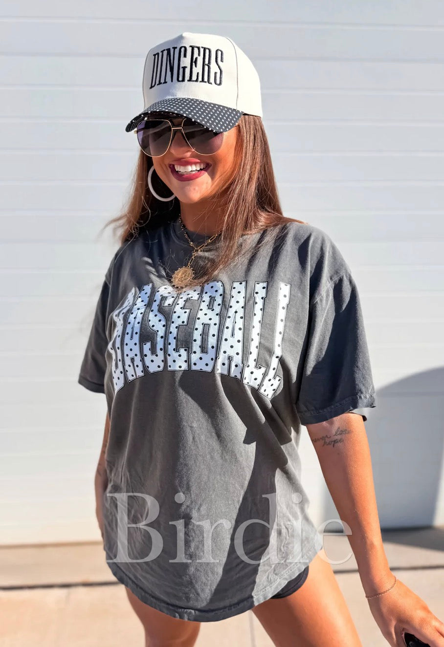 BASEBALL Dot Graphic tee on Pepper