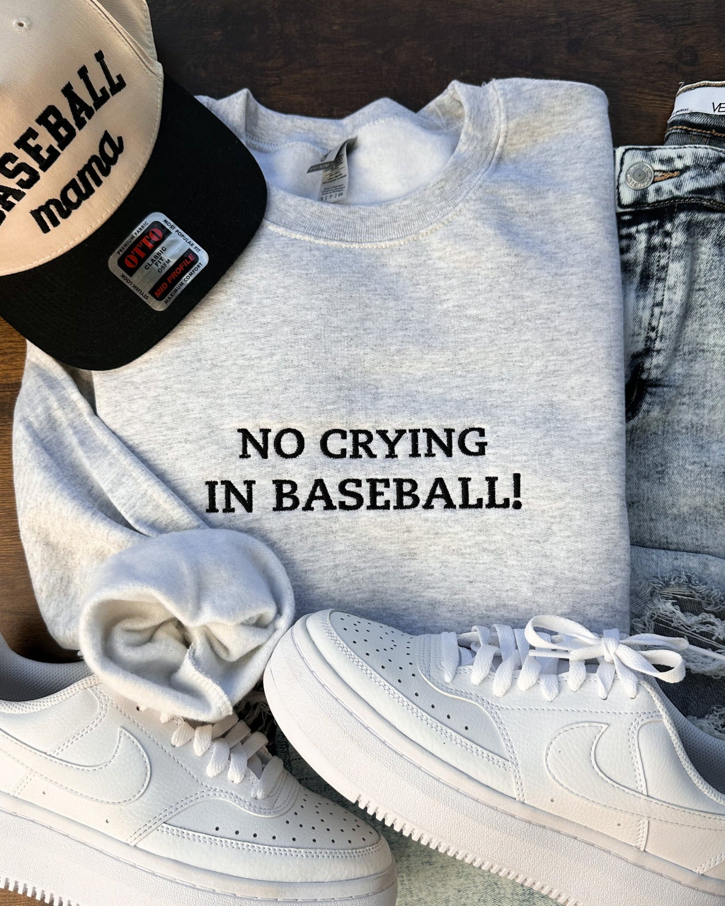 Baseball Embroidery Sweatshirt
