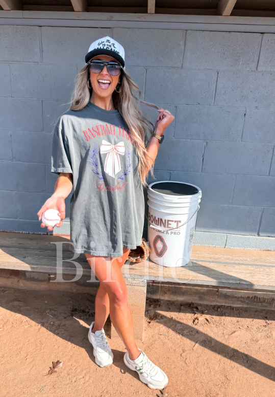 Baseball Mom Social Club Graphic Tee on Pepper