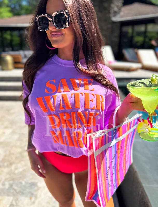 Save Water Drink Margs Vinyl Graphic on Neon Violet