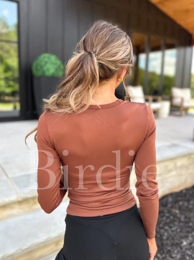 AirSkin Long Sleeve Top in Honey Chestnut - Preorder - September