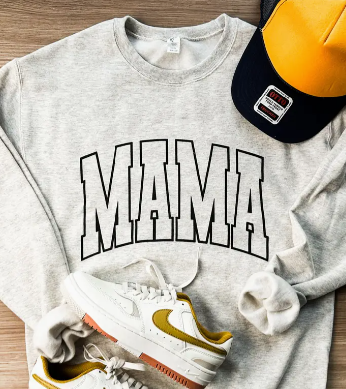 Mama Varsity Graphic - Embroidered Sweatshirt - Made to Order