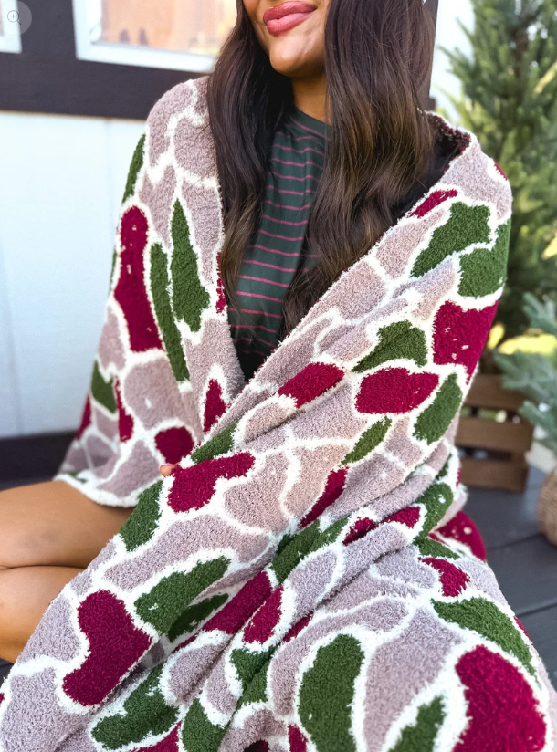 Mistletoe Marsh Duck Camo Christmas Blanket - Preorder