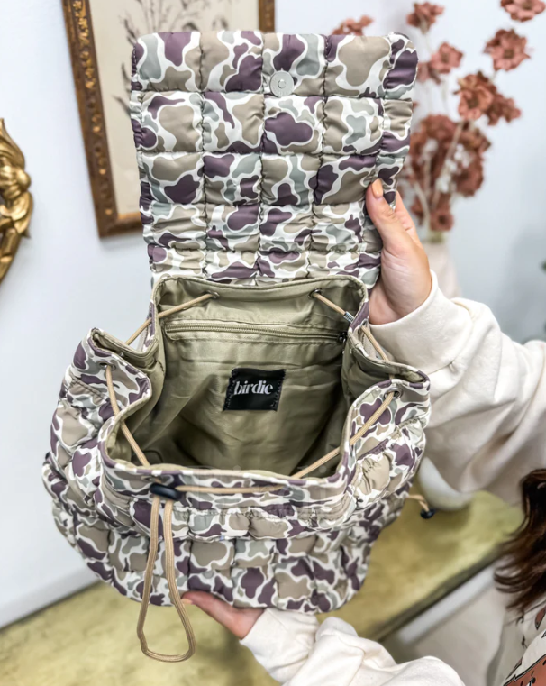 Duck Camo Quilted Backpack - Shipping late June