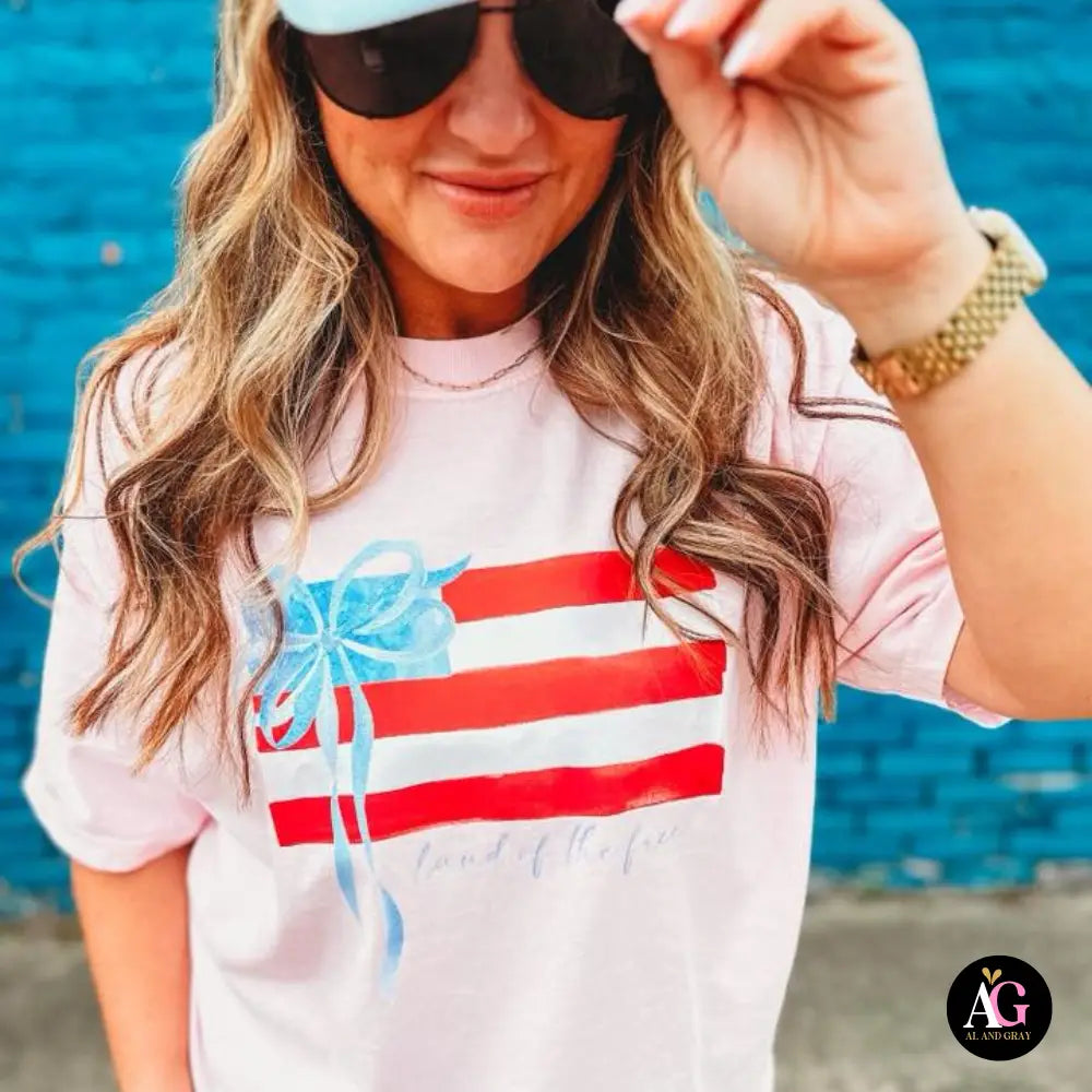 Land of the Free - Pretty in Pink Graphic Tee