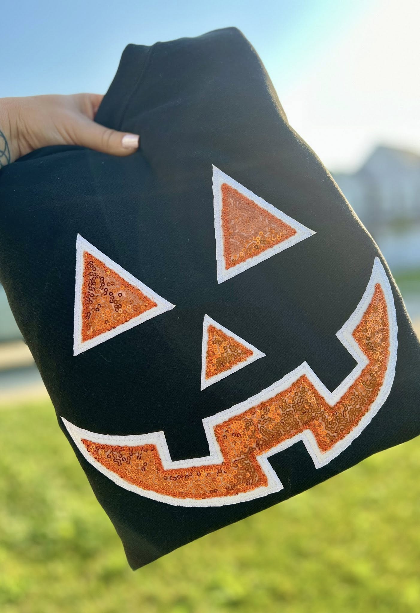 Jack-O-Lantern Embroidered Sweatshirt