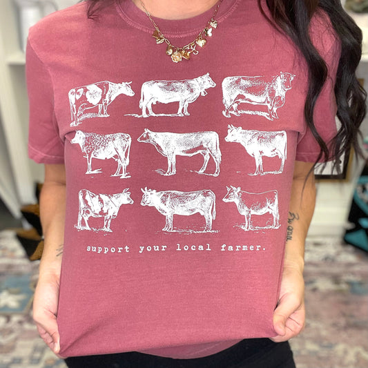 Support Your Local Farmer - Cows Graphic Tee