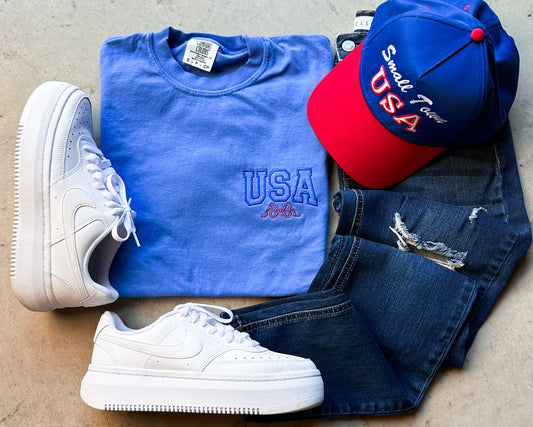 USA Bow Embroidery Graphic Tee