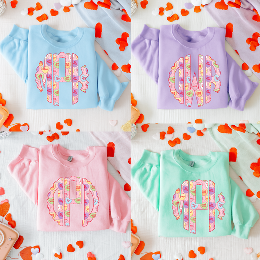 Valentine Monogram Graphic Sweatshirt