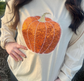 Orange Sequin Pumpkin - TShirt or Sweatshirt
