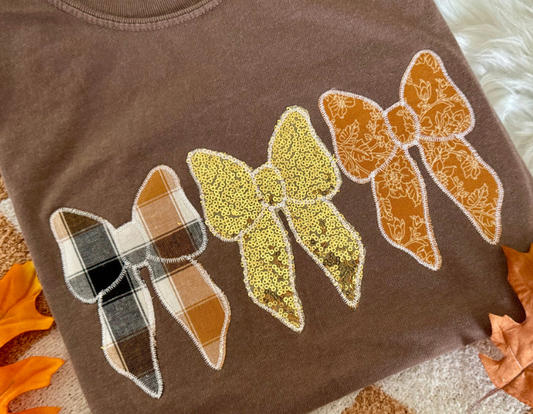 Fall Bows Brown / Gold Theme Tee