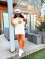 Floral Football with Bow Ivory Graphic Tee