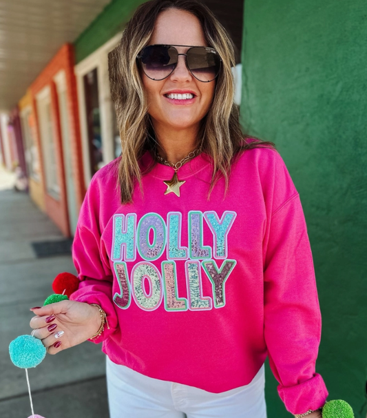 HOLLY JOLLY Sequin Sweatshirt