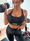 Contrast Racerback Sports Bra in Black - Preorder (MARCH)