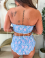 Ruffle Bandeau Two Piece Swimsuit in Bluebell Blush (Sold as Set) - PREORDER (March)