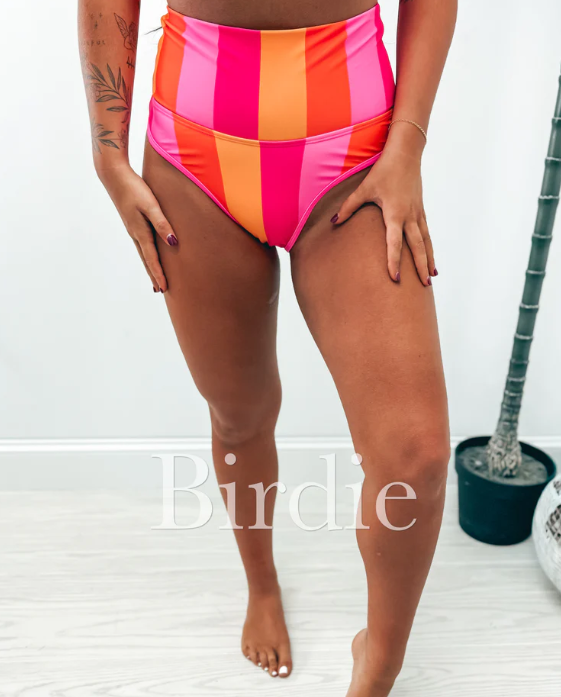 Two Piece Swimsuit in Pink Lemonade Striped (Sold as Set) - PREORDER (Mid March)