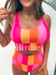 Two Piece Swimsuit in Pink Lemonade Striped (Sold as Set) - PREORDER (Mid March)