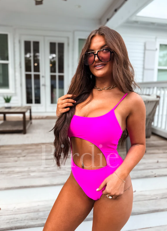Hot Pink Energy Crush Cutout One Piece Swimsuit - Preorder - End of April