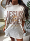 Vintage Jesus Loves You Graphic Tee on Ivory