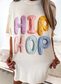 Faux Plush HIP HOP Graphic Tee on Ivory