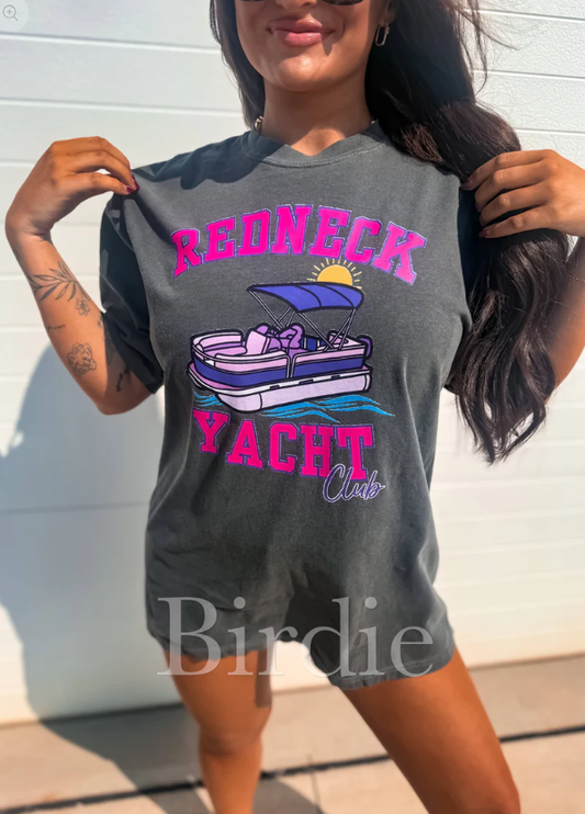 Redneck Yacht Club Graphic Tee on Pepper Comfort Colors tee