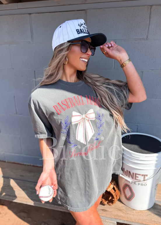 Baseball Mom Social Club Graphic Tee on Pepper
