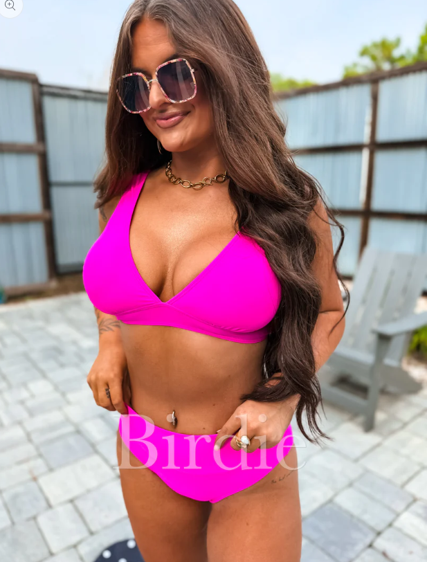 Flaming Flow 2 Piece Swimsuit in Neon Violet (Sold As Set) - Preorder - May (Copy)