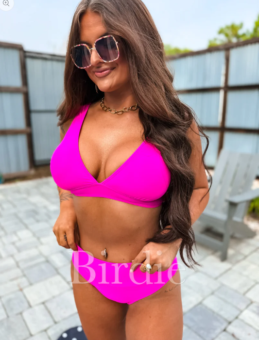 Flaming Flow 2 Piece Swimsuit in Neon Violet (Sold As Set) - Preorder - May (Copy)