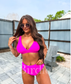 Flaming Flow 2 Piece Swimsuit in Neon Violet (Sold As Set) - Preorder - May (Copy)