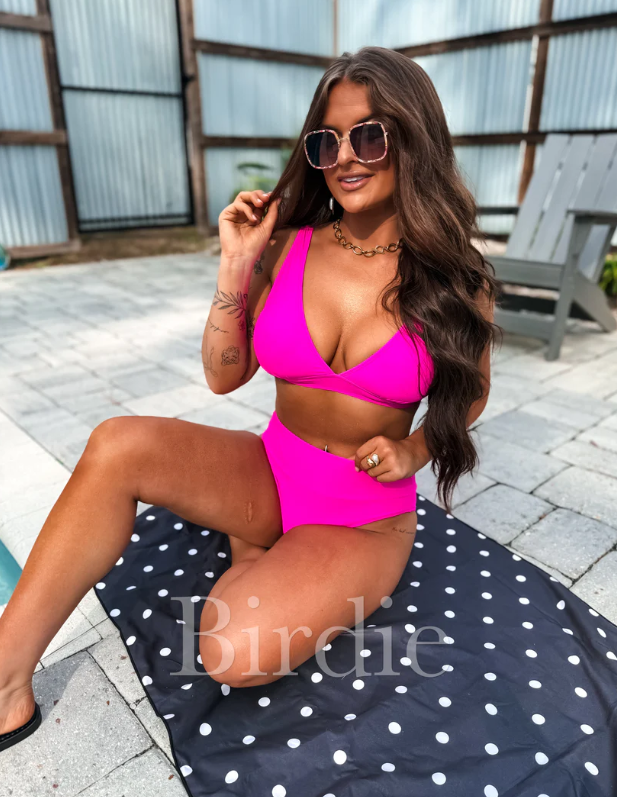 Flaming Flow 2 Piece Swimsuit in Neon Violet (Sold As Set) - Preorder - May (Copy)