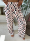 Flowy Wide-Leg Pants in Mulled Berry Checkered - Preorder - May