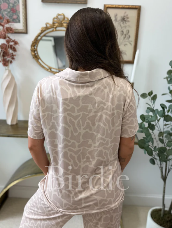 Short Sleeve PJ Set In Bare Marsh Camo (sold as set) - Preorder - May