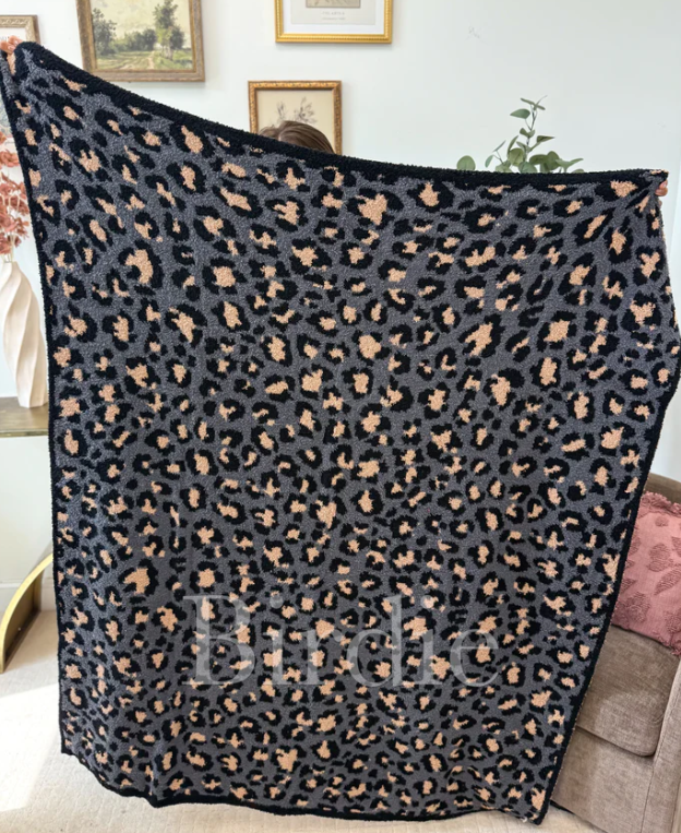 Indigo Wild Leopard Blanket Preorder - May