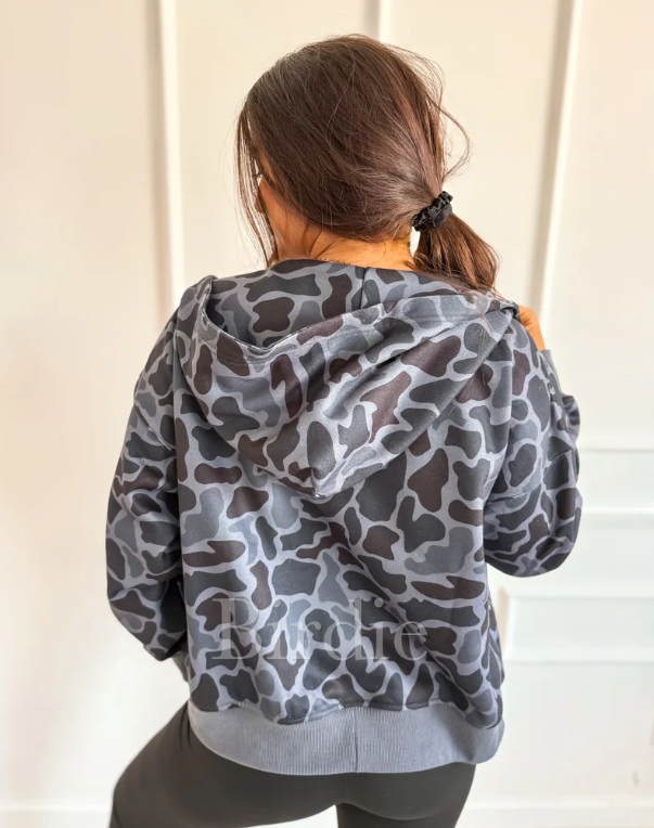 Full Zip Camo Jacket in Blackout Duck Camo - Preorder -