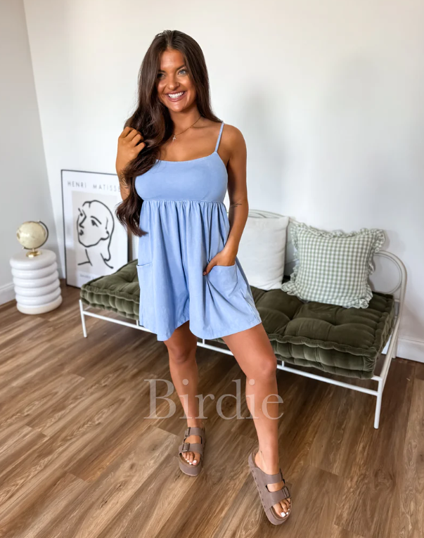 Mist Blue Drift Romper - Preorder - August
