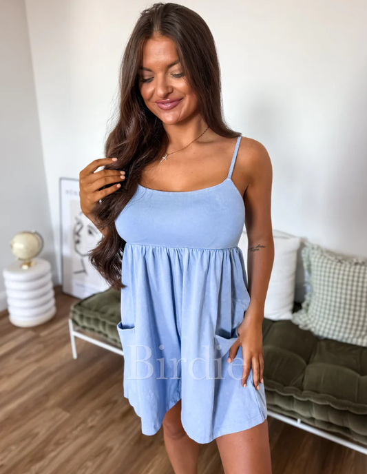 Mist Blue Drift Romper - Preorder - August