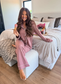 Bedtime Bliss Two Piece Long Sleeve Set in Velvet Gelato (sold as set) - Preorder - August