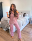 Bedtime Bliss Two Piece Long Sleeve Set in Velvet Gelato (sold as set) - Preorder - August