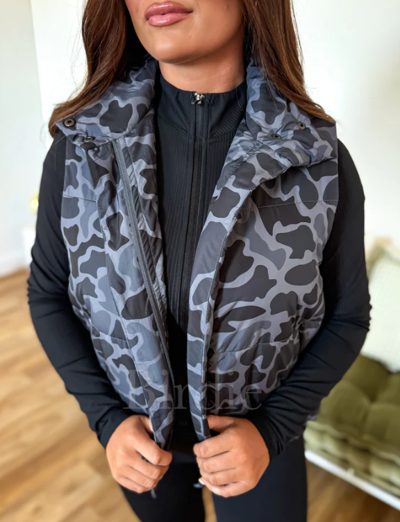 Puffer Vest in Blackout Duck Camo - Preorder - September