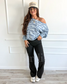 Off Shoulder Slouchy Pullover in Arctic Drift - Preorder - September