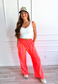 Flowy Wide-Leg Pants in Flamingo Freeze - Preorder - September