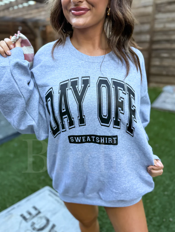 Day Off Graphic Crewneck Sweatshirt - Made to Order