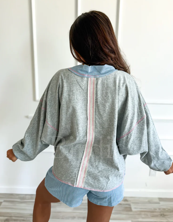 Spun Sugar RIb Mock Neck Set - Preorder - Sept.