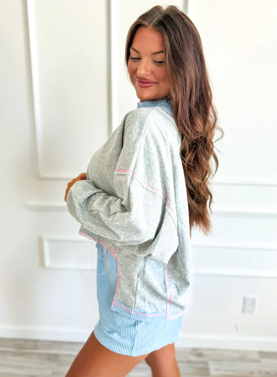 Spun Sugar RIb Mock Neck Set - Preorder - Sept.