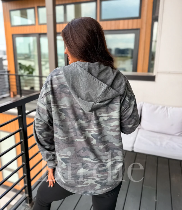 Hooded Shacket in Army Camo -Preorder - July