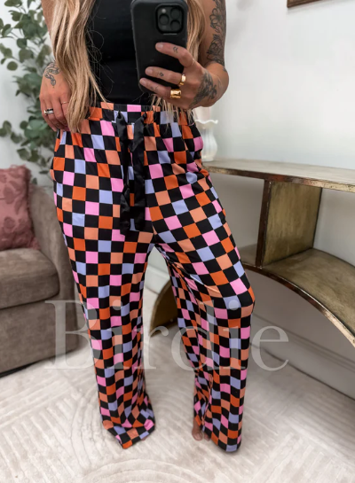 Stretchy Lounge Pants 2.0 - Candy Corn Checkered - Preorder - August