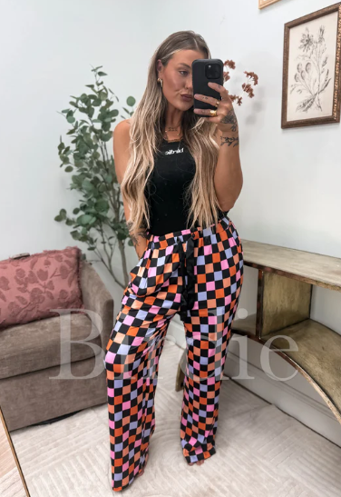 Stretchy Lounge Pants 2.0 - Candy Corn Checkered - Preorder - August