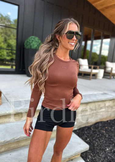 AirSkin Long Sleeve Top in Honey Chestnut - Preorder - September