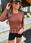 AirSkin Long Sleeve Top in Honey Chestnut - Preorder - September
